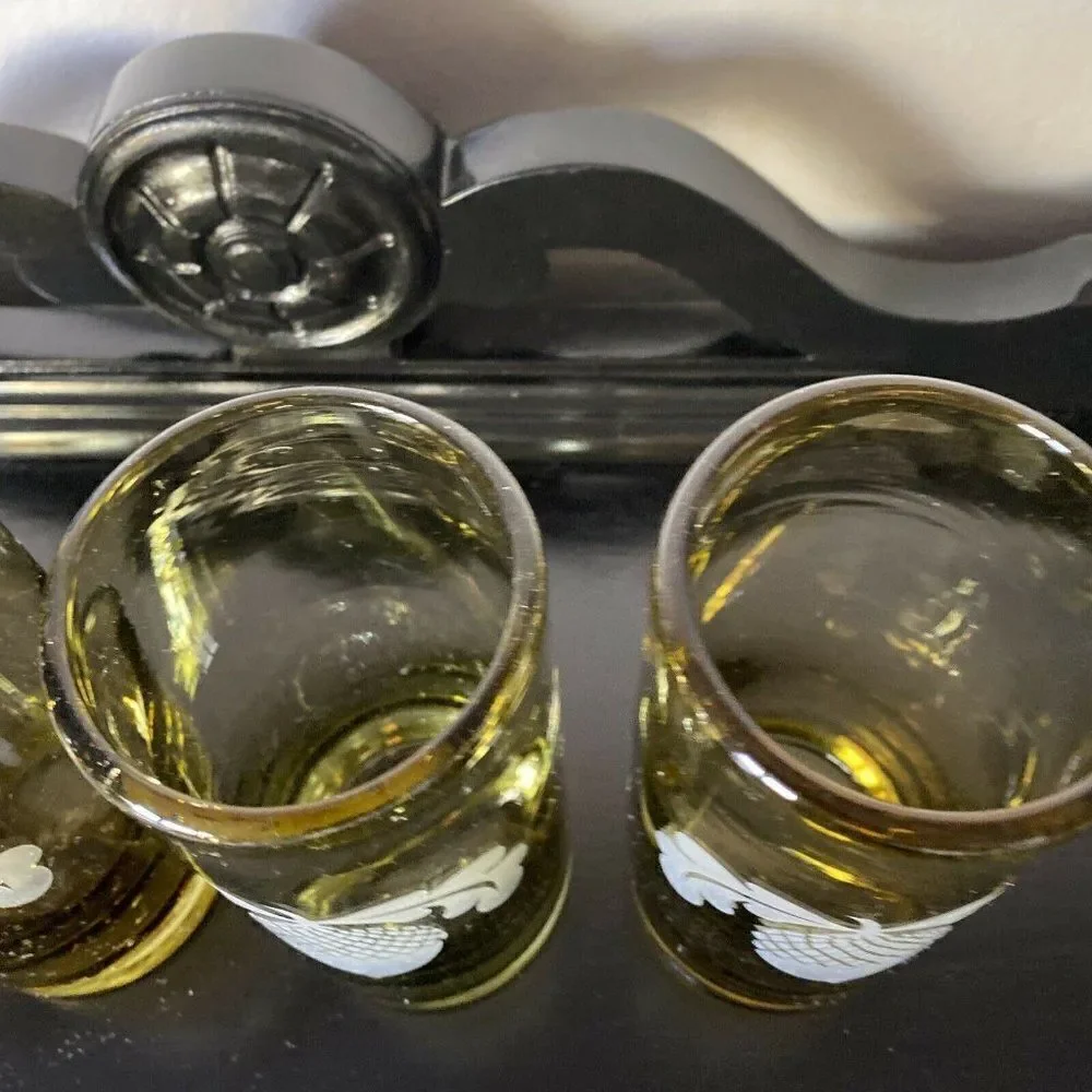 Hand made Mexico Glasses W/ Acorn Frosted Design